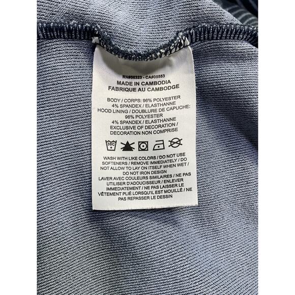 Nike Pro Therma-Fit Adv Blue Polyester Cropped Fleece Hoodie Size M - Picture 4 of 4